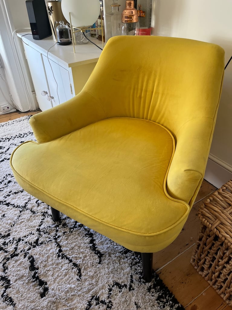 Velvet Chair Yellow