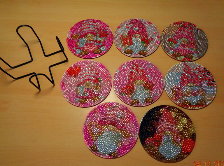 image for Set of 8 Valentines Wooden Coasters