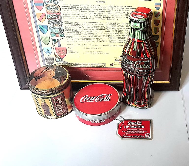 SET of THREE COCA COLA TINS - BOTTLE, ROUND and VINTAGE - GOOD