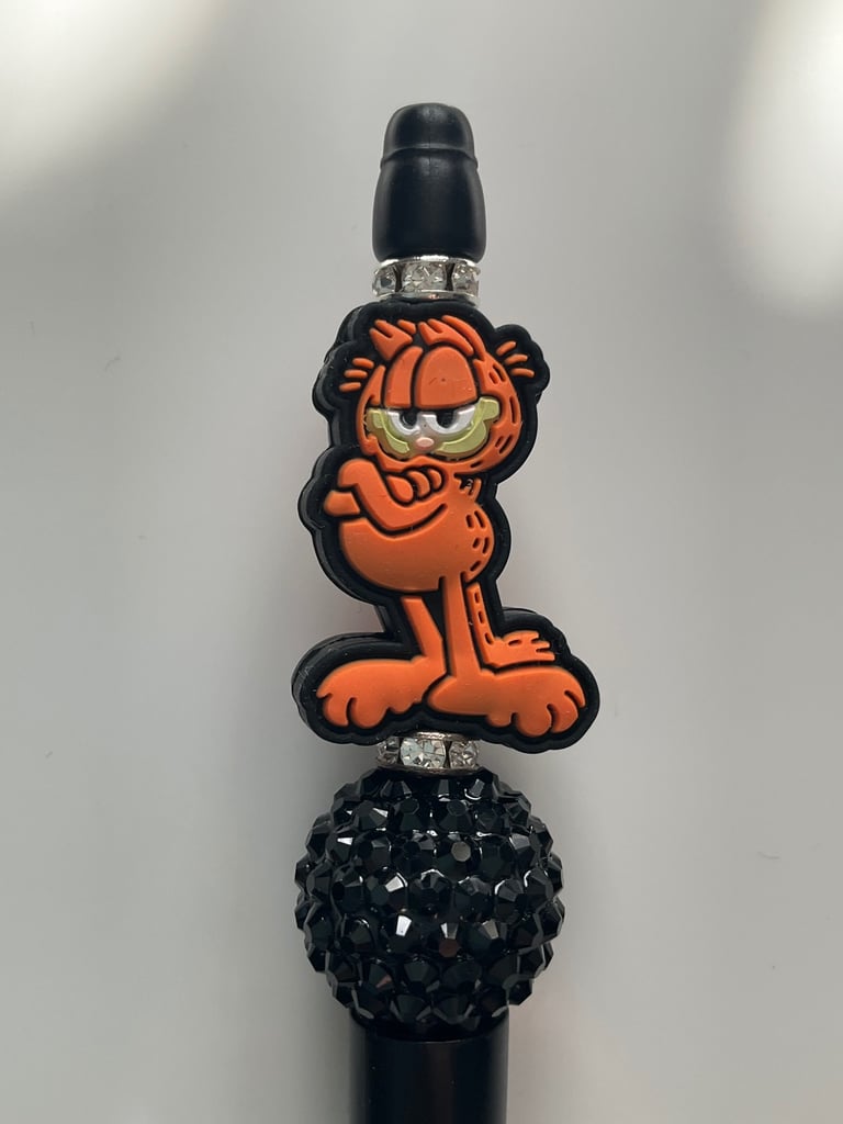 image for Quirky fun Garfield the cat black ink pen gift 