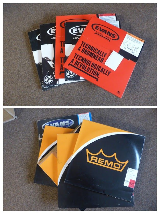 Remo, Evans, Aquarian 10 -16 Tom Snare Drum Heads £5-£15 VGC Various £'s