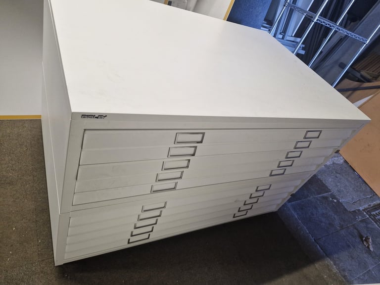 Bisley A1 Plan File Chest Filing Cabinet with 10 drawers for drawing prints etc in excellent 