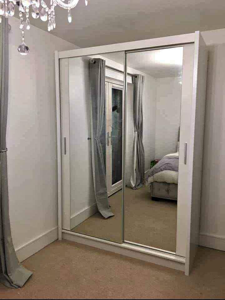 Sliding Mirror Doors Wardrobe- Mirror Door wardrobes-2 and 3 door wardrobe-MDF wood free delivery