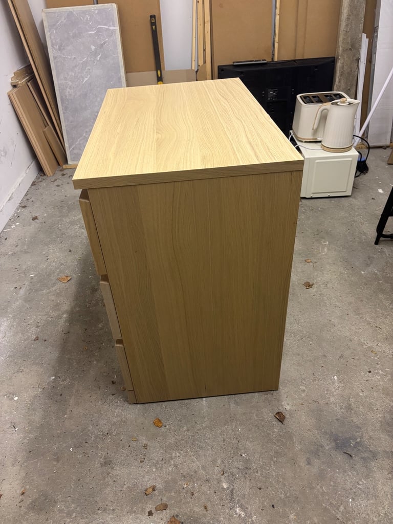IKEA MALM white stained oak drawers