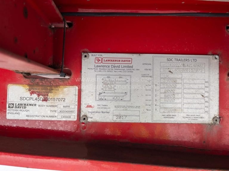 LAWRENCE DAVID 4224MM CURTAINS SIDE TRAILER