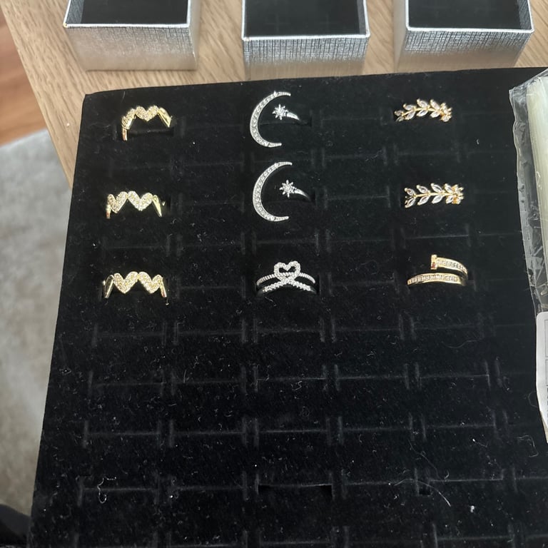 Large Costume Jewellery Bundle Silver & Gold Tone Earrings and Rings 29 items 