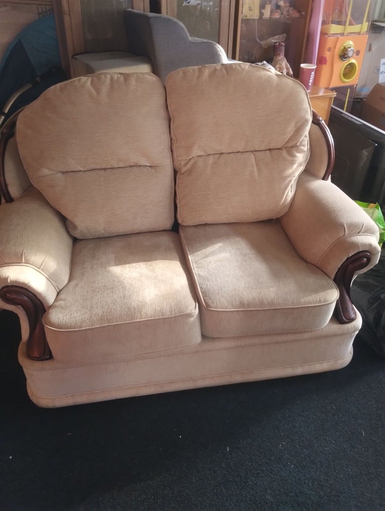 image for Cream 2 seater and chair like new 