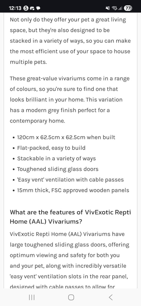 Large vivarium (unopened)