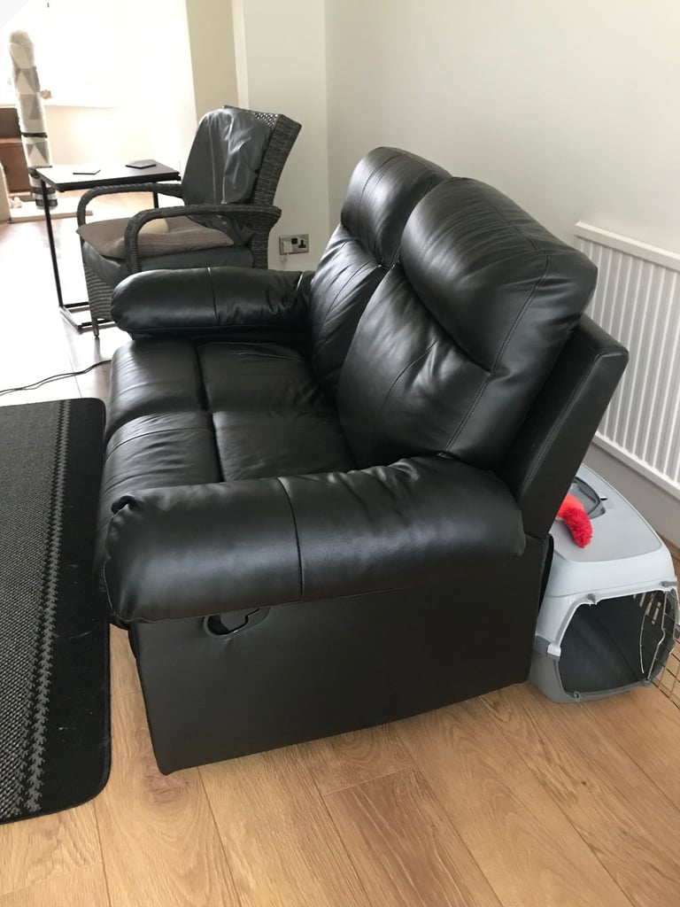 Faux leather 2 seater manual recliner 