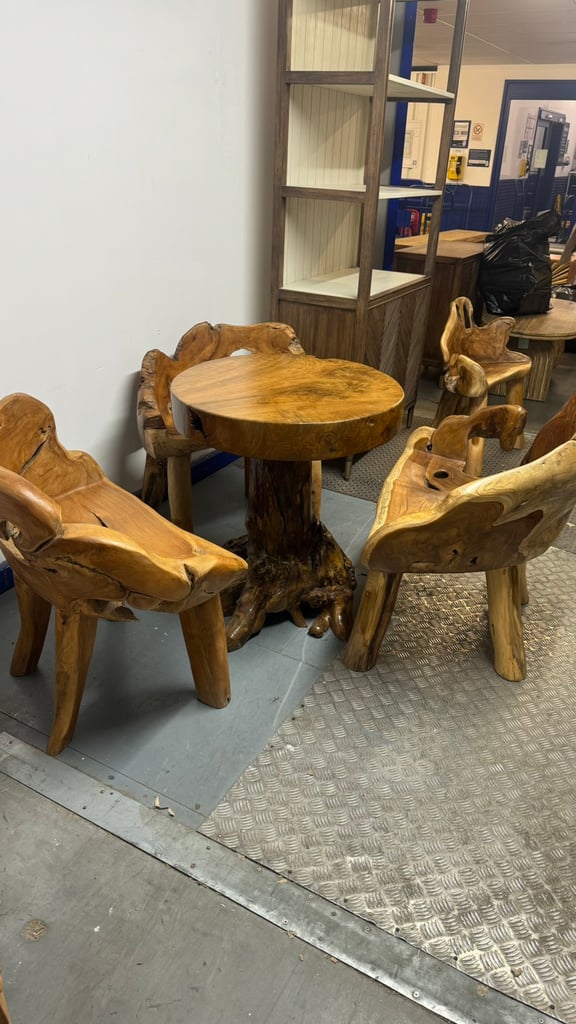 Teak wood table and chairs 