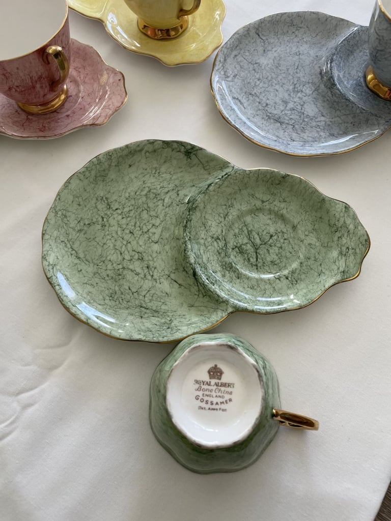 Vintage Royal Albert Gossamer Teacup and Tennis Snack Plate Combo