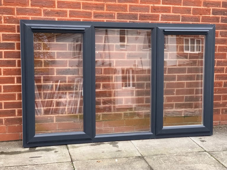 UPVC DOUBLE GLAZED ANTHRACITE GREY WINDOW SIDE OPENERS NEW 183cm WIDE 110cm High