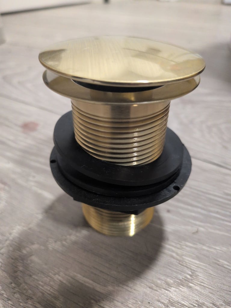 image for Unslotted click-clack Basin Waste - Brushed Brass