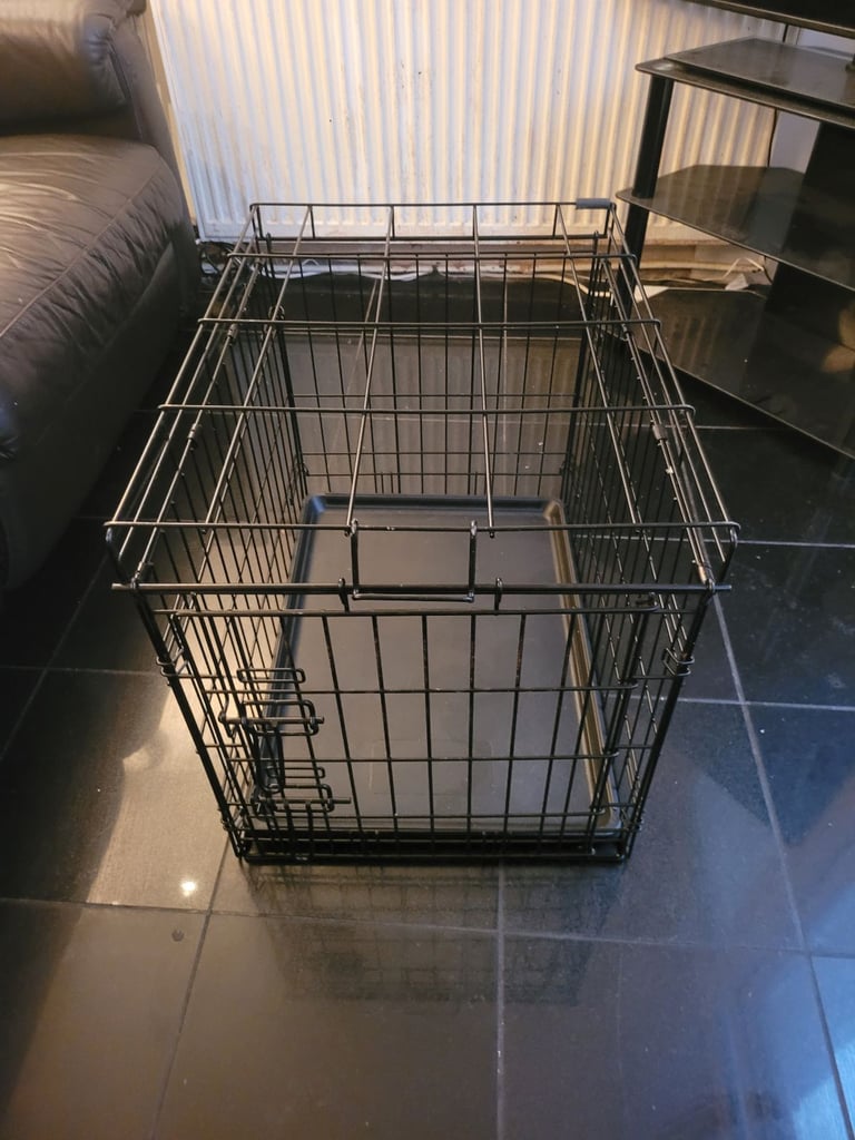 image for Black Metal Dog Cage – Spacious & Sturdy Pet Crate for Indoor or Outdoor Use Cat