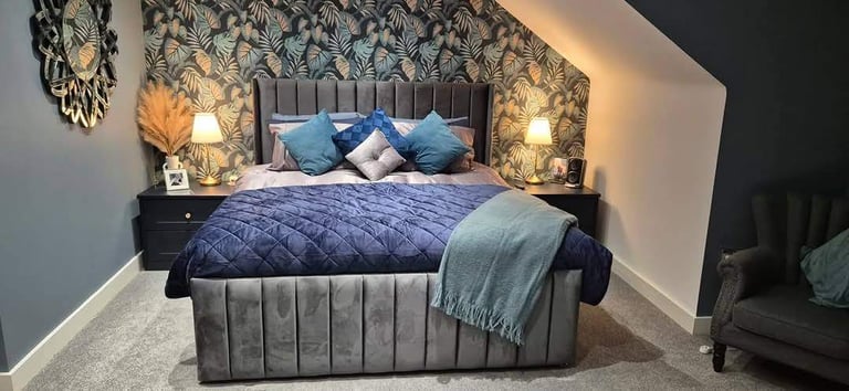 image for Stunning Double/King/Single Beds With mattress Different Colours Available 24 Hour Delivery