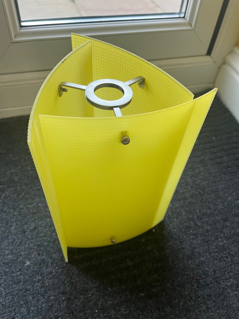 Yellow frosted glass lampshade