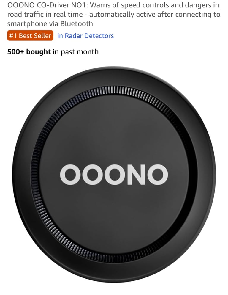 image for OOONO drive safer, alerting speed cams, congestion & much much more. 