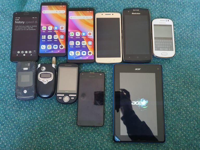 10 Mobile Phones and Acer tablet 