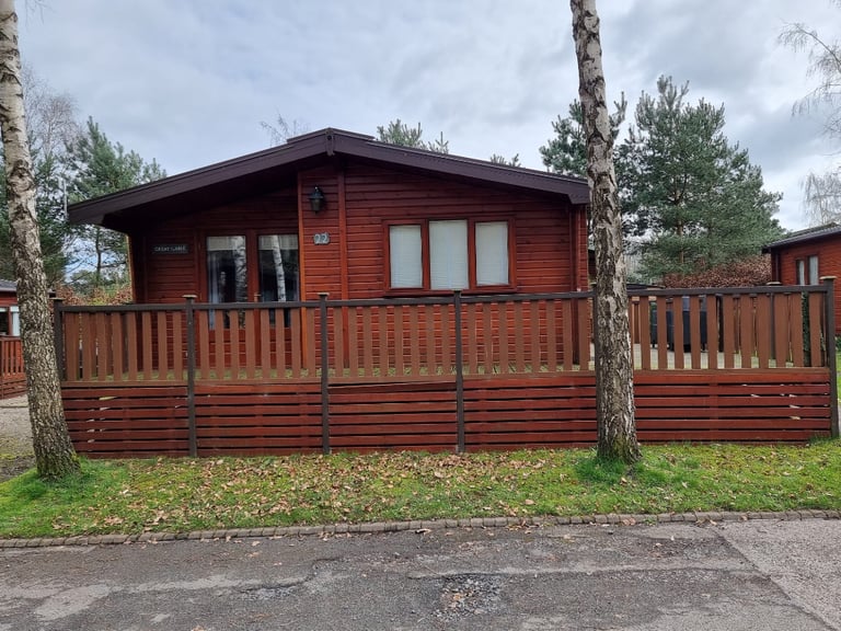 Wooden lodge for sale at Lowther Holiday Park, Cumbria.