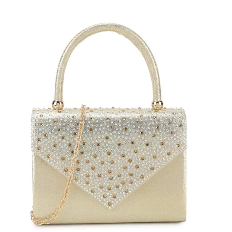 image for Rose Gold or Green  Clutch Evening Bag For Wedding Bridal Party.