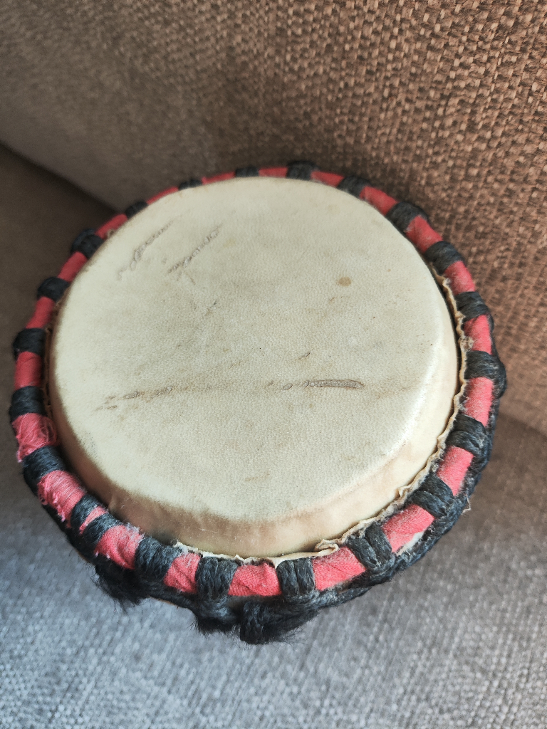 Genuine, Vintage, Wooden, Hand Crafted/Painted, Goat Skin, African Drum/Djembe