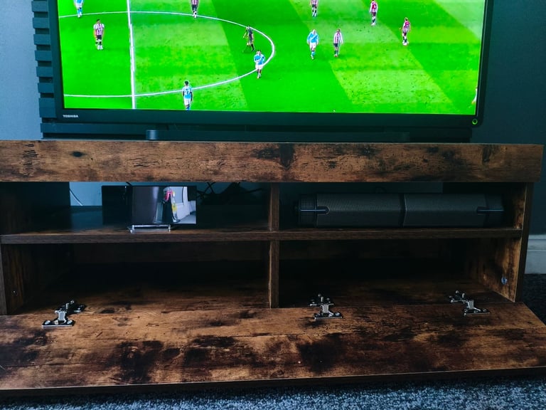 Compact rustic tv stand and drawer