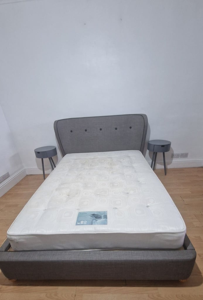 image for Fabric Sleigh Double Bed 