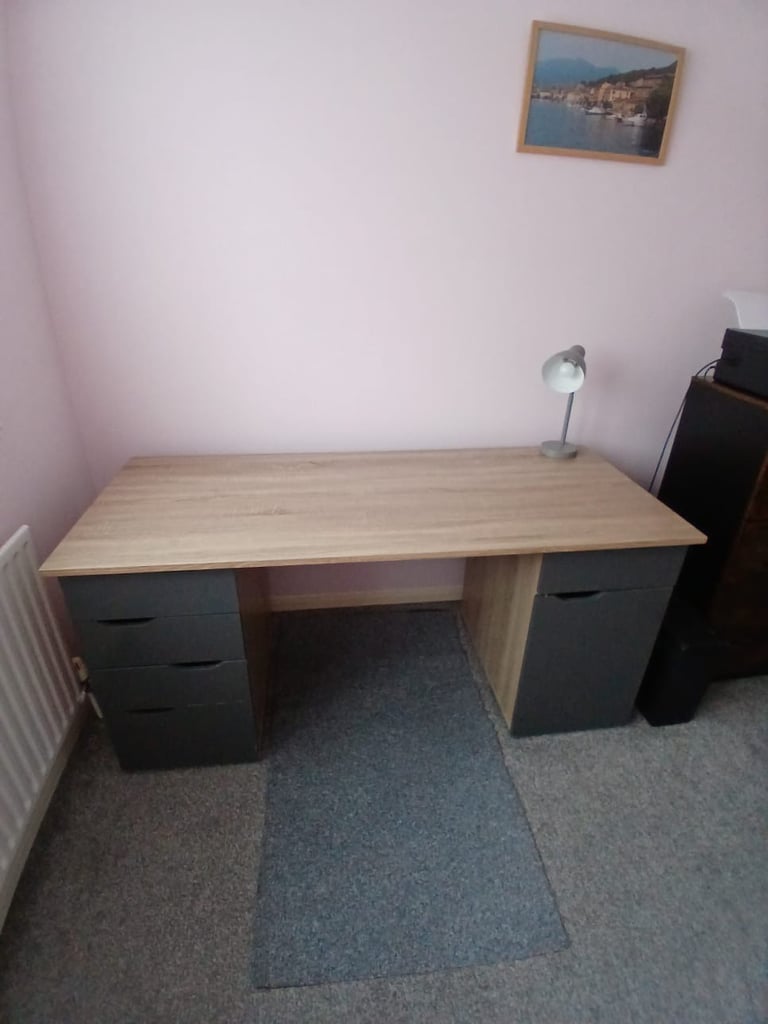 image for Desk, chair and lamp