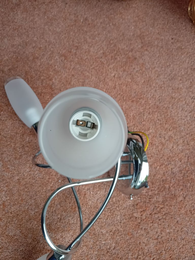 Modern chrome ceiling light with 3 frosted glass shades