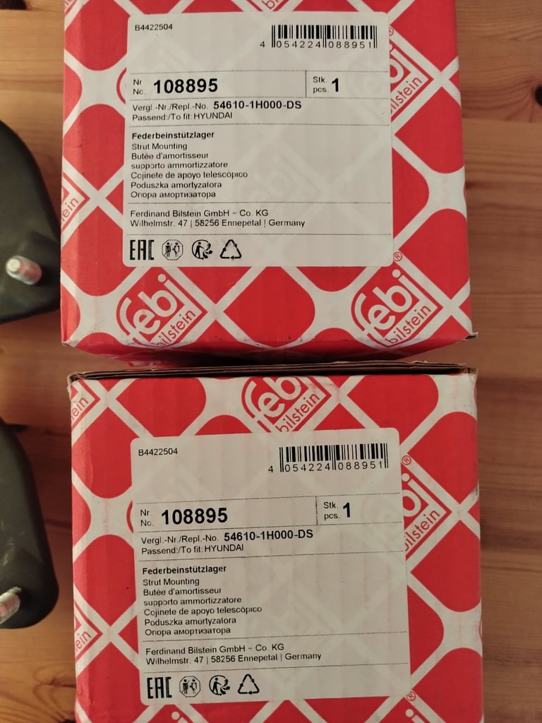 Top Strut Mounting X2 fits Kia Ceed ED 1.6D Front 06 to 12 D4FB 546101H000DS Febi