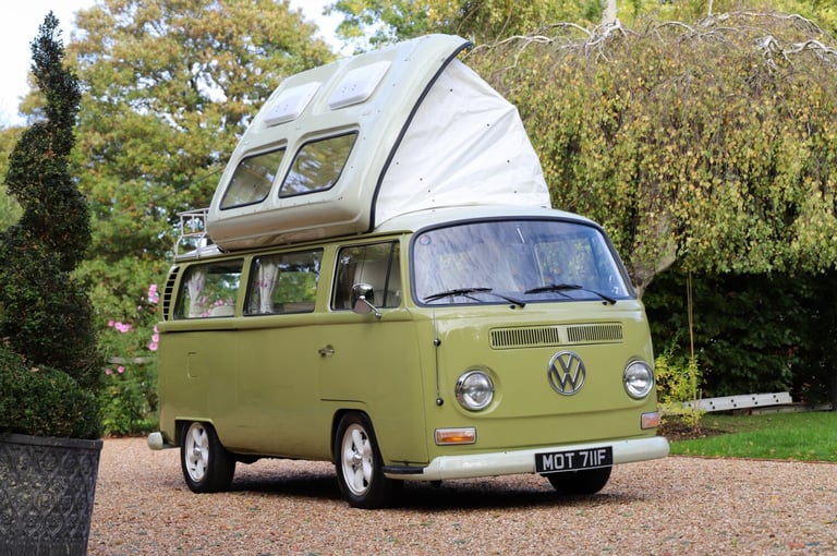 1968 Volkswagen Transporter Early Bay Window Camper Van. Mango Green / Seagull Grey. Right Hand D...