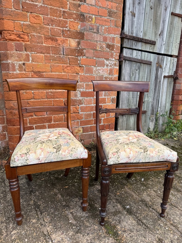 2 antique dining or bedroom chairs. 