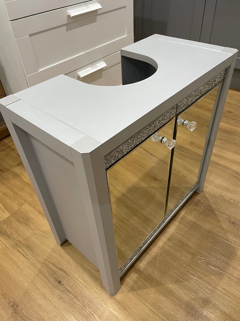 image for Next Grey & Diamanté Bathroom Sink Unit