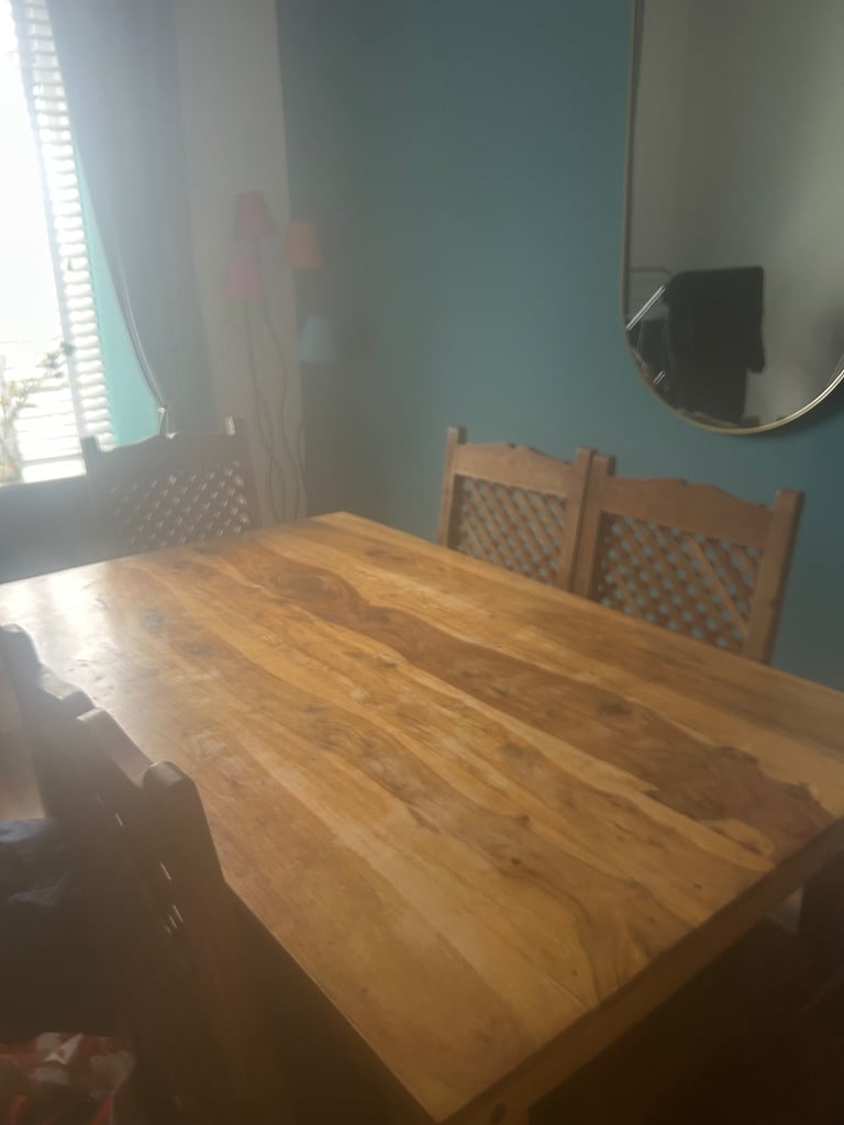 image for Solid oak table and chairs