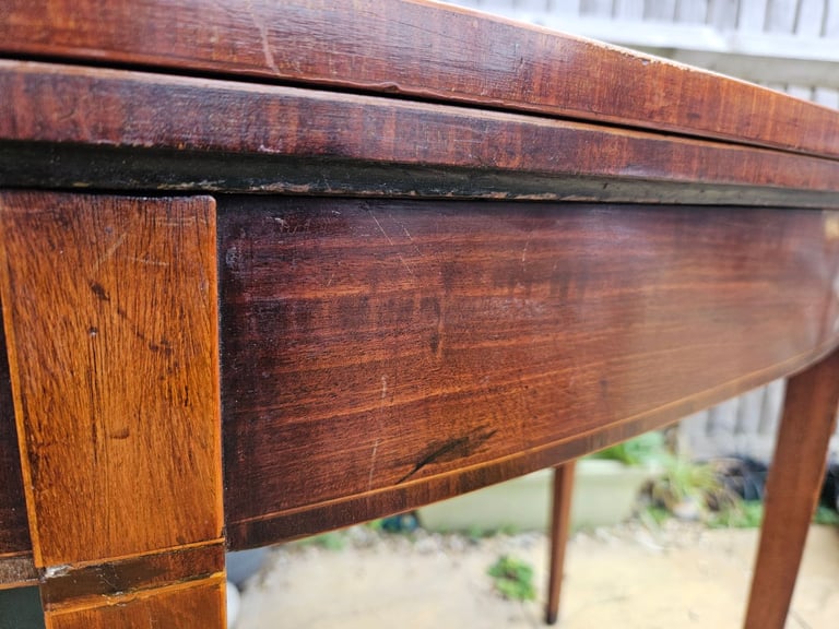 Georgian Mahogany Antique"D" Shaped Card Table Circa 1800