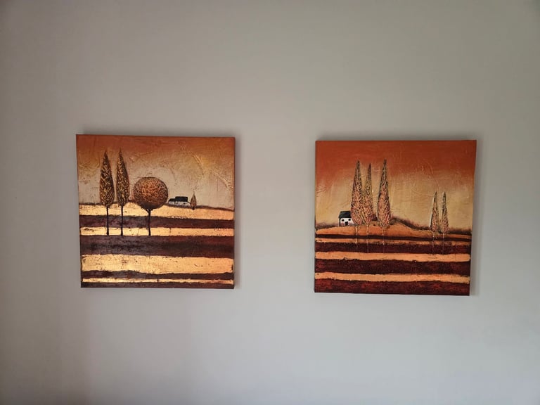 image for Set of 2 boxed art textured prints