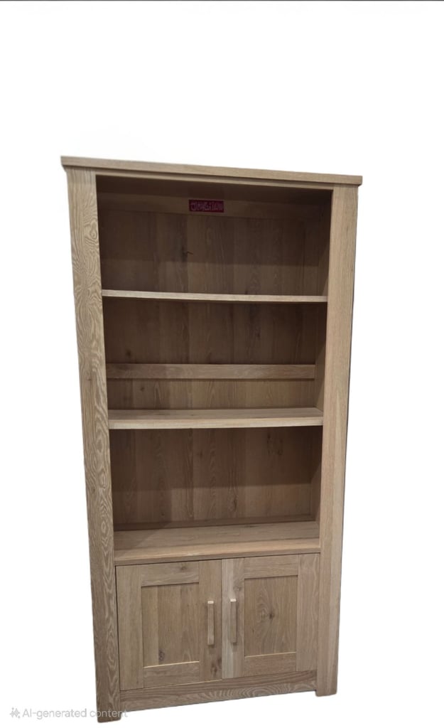 image for Solid oak bookshelf and drawer 