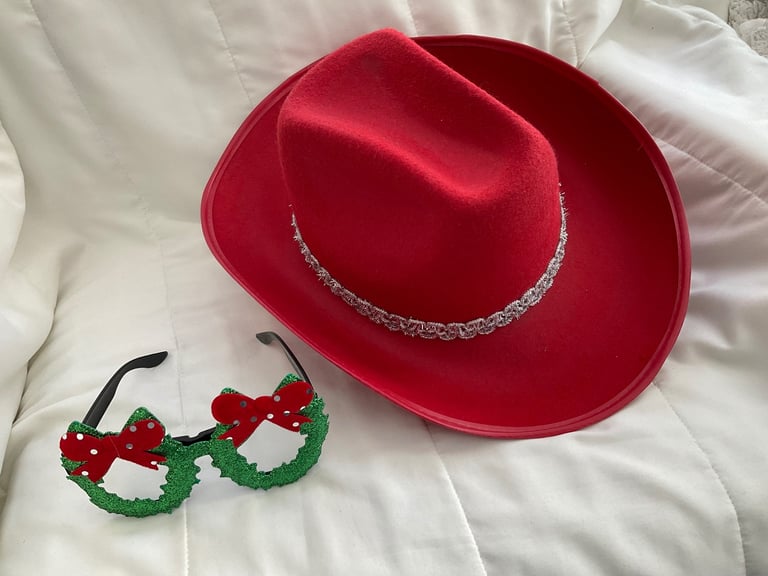Dress Up Cowboy Style Hat and Fun Glasses 