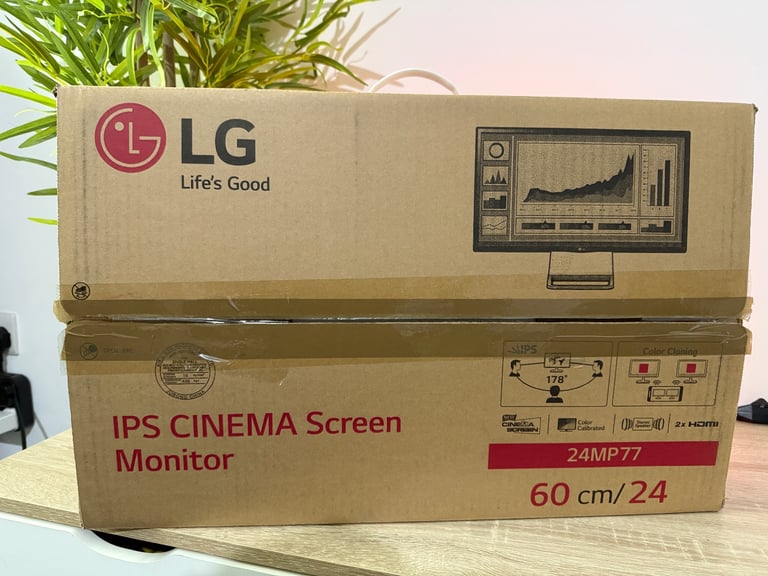LG HD 24inch IPS Cinema Screen Monitor - Model: 24MP77