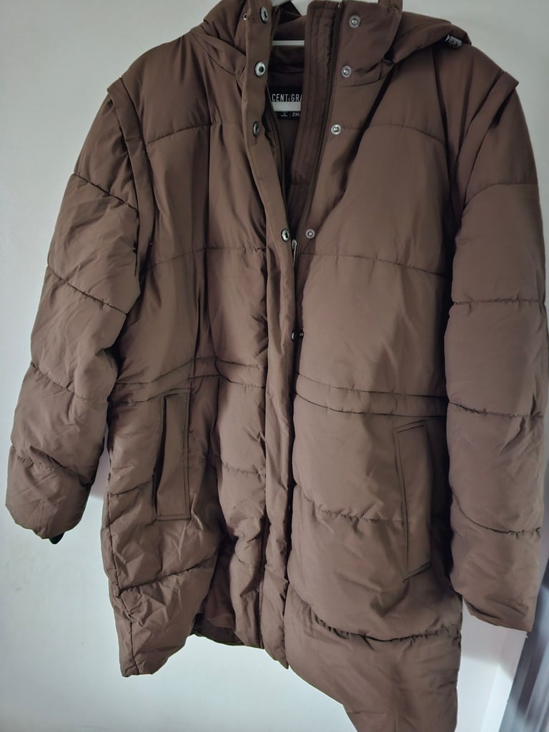 Women dark brown coat 2XL 