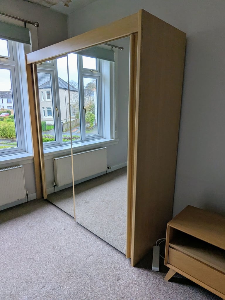 image for Mirrored sliding door double wardrobe 