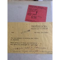 Vintage ticket stub used Theatre Royal Newcastle 