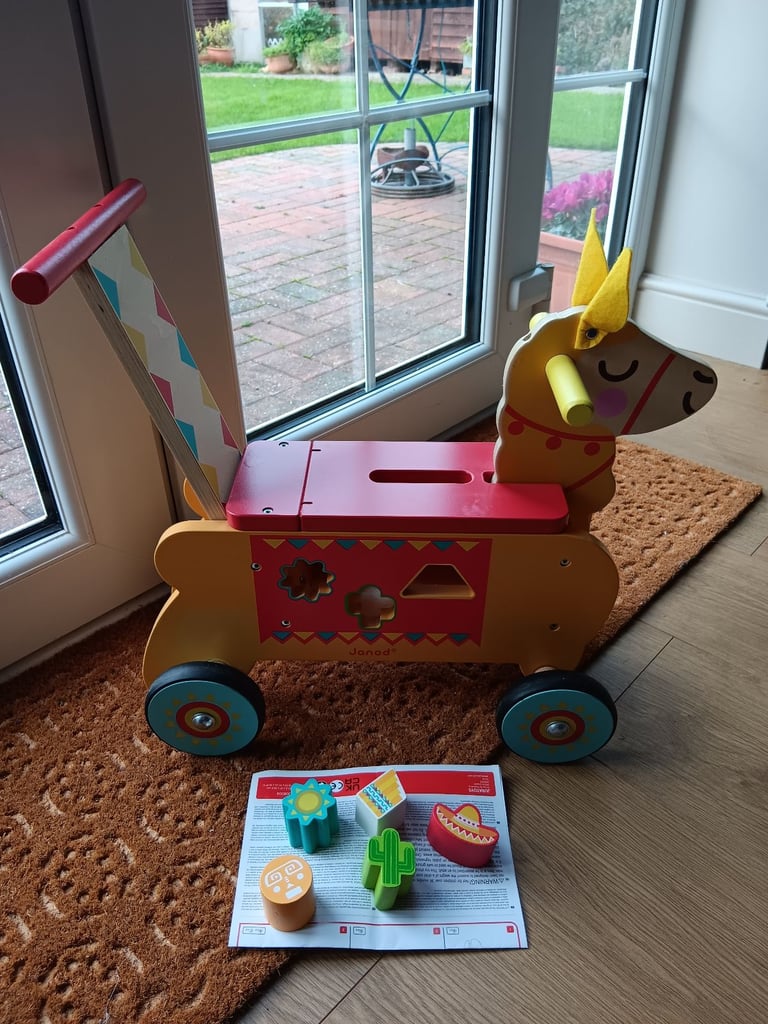image for Janod wooden ride on/walker Llama toy