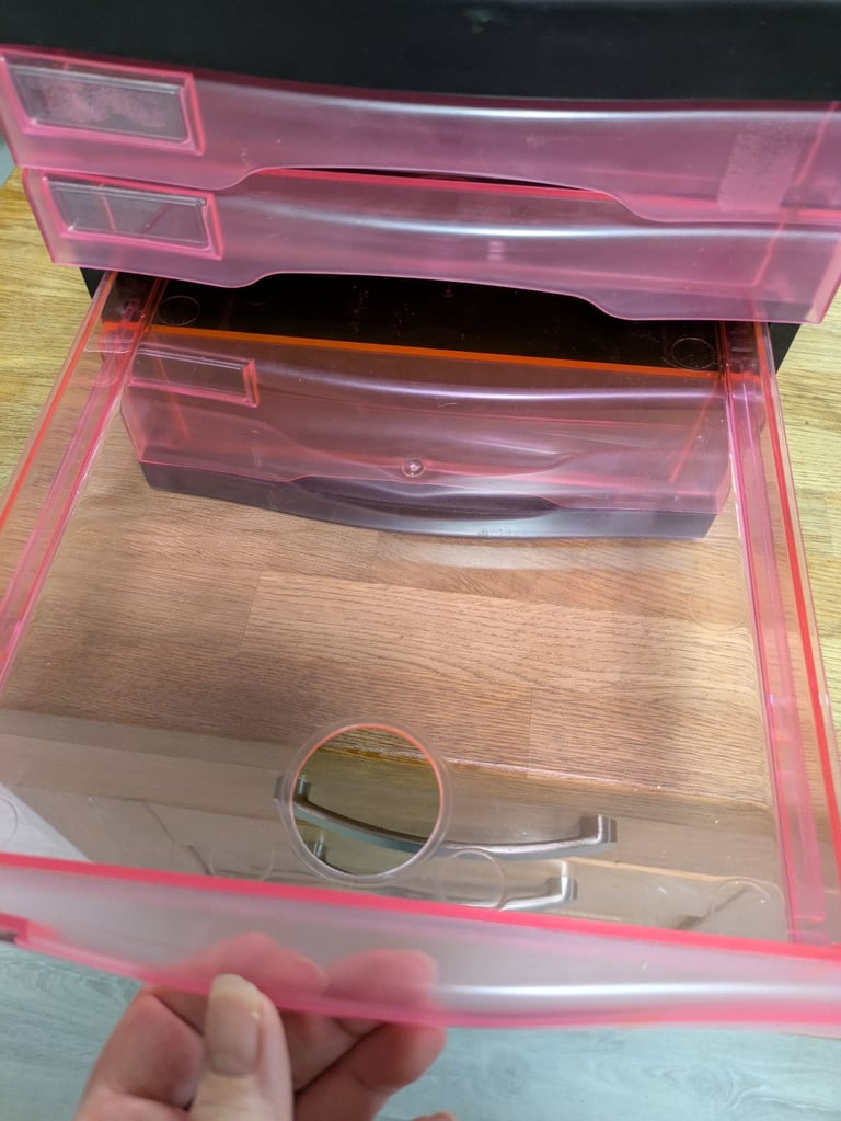 Metro pink and black A4 desktop storage drawers  organiser drawers filing craft etc  