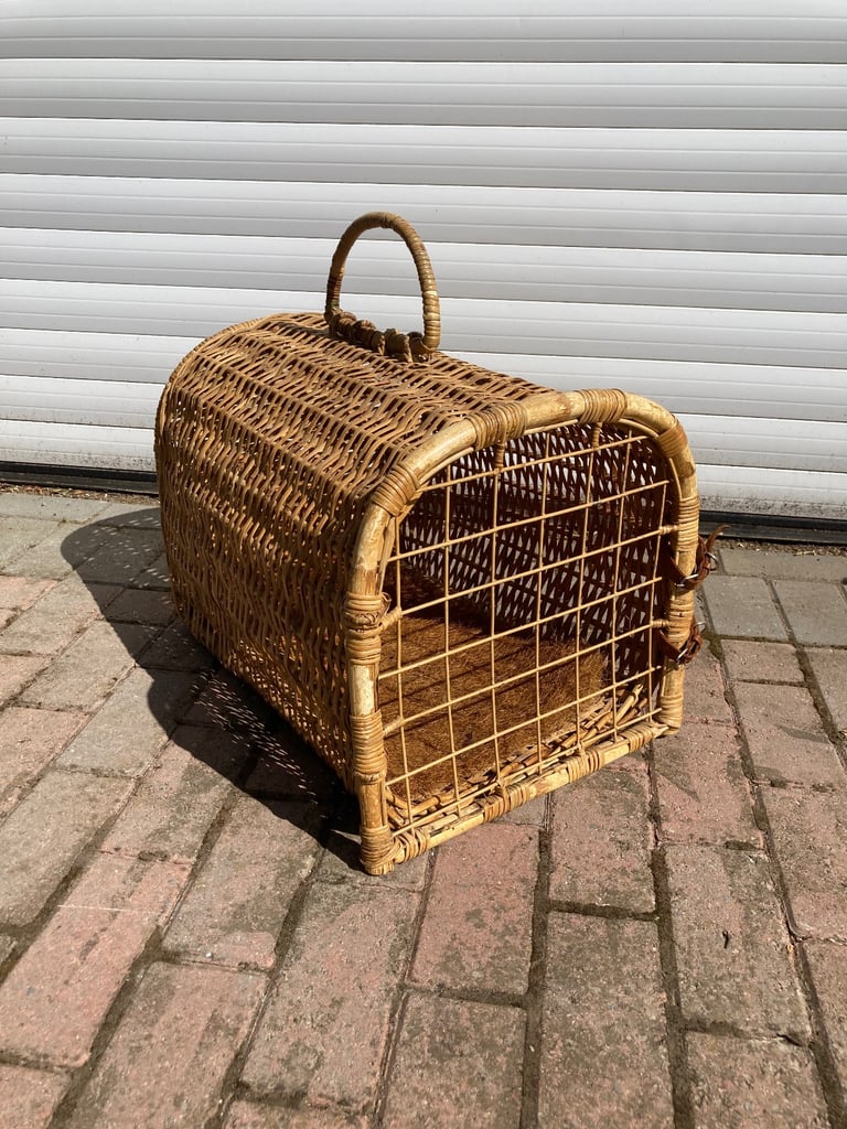 Wicker rattan pet carrier 