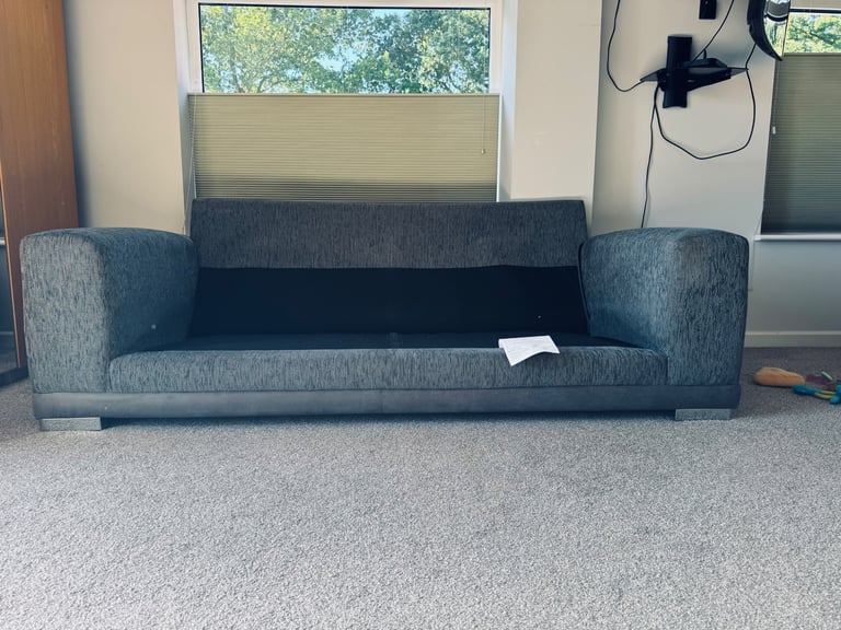 SCS luxury 2 seater large fabric with suede sofa 