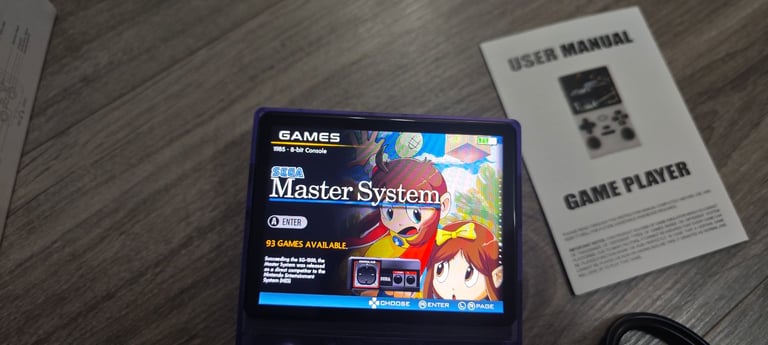 New M37 Handheld Game Console 64GB Purple 20000+ Games