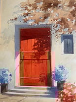 1 WATERCOLOUR OF DOOR BY G A LYLES STANMORE