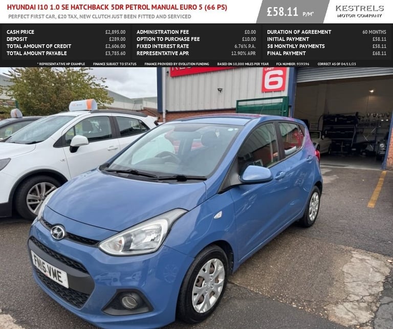 2015 Hyundai i10 1.0 SE Hatchback 5dr Petrol Manual Euro 5 (66 ps) Hatchback Petrol Manual