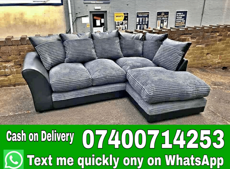 Luxury Jumbo Cord Sofas - Corner & 3 Seater 2 Seater Sofa Set